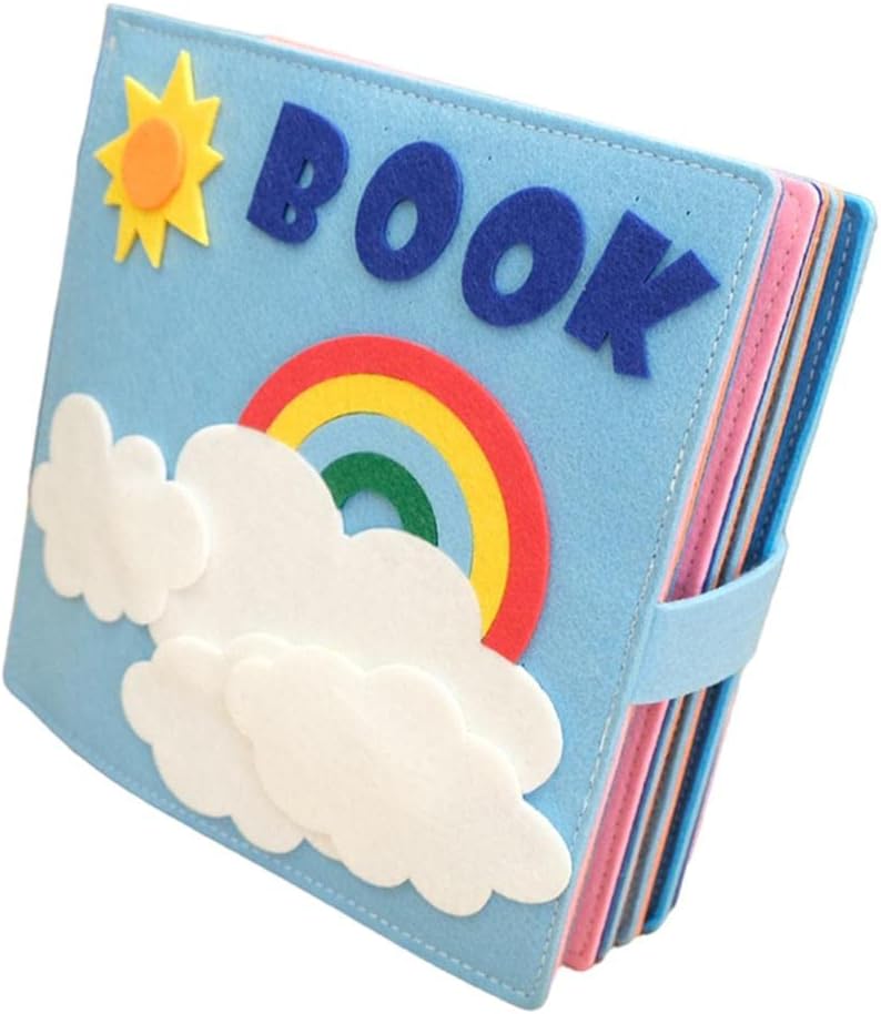 klarako Fabric Quiet Books, Educational Early Learning Basic Life Skill Activity Books, Portable Soft Montessori 3D Busy Book ,Cloth Book for Toddlers  A - Image 1