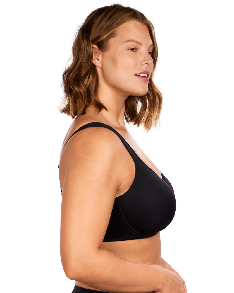 HSIA Bras for Women Minimizer Full Coverage, Plus Size T Shirt Unlined Underwire Smooth Bra, Seamless Cups Joan Ultimate Soft Black - Image 5