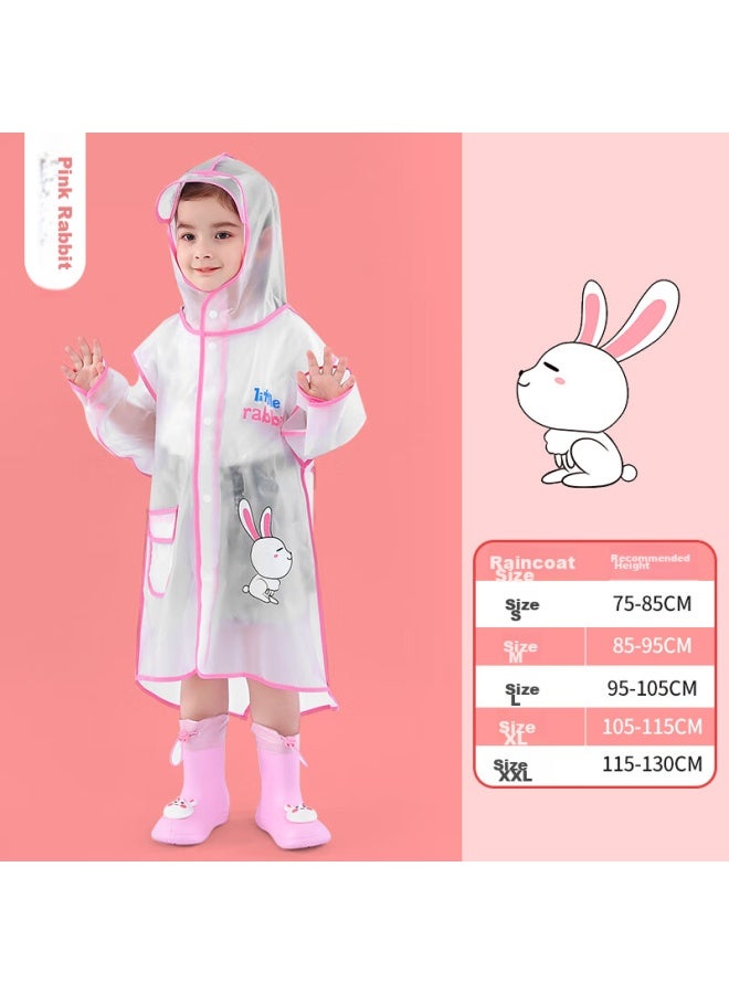 Daddy Pig Zhubaba Children's Raincoat For Boys And Girls Aged 3-6, Kindergarten, School-use Full Body Waterproof Poncho Pink XL - Image 1