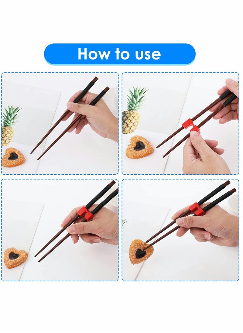 Chopstick Helper 5 Pcs Reusable Chopsticks Helpers Training Chopstick Hinges Connector Training Chopstick for Adults Beginner Trainers or Learner (Multicolor)