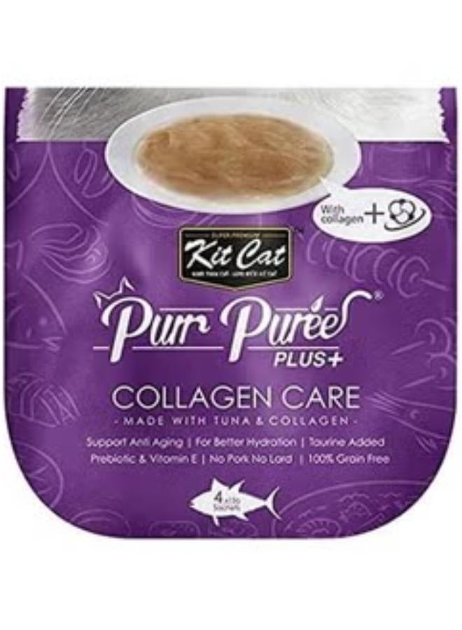 Kit Cat Puree Plus Plus Tuna And Collagen Care 4X15G Sachets - Image 3