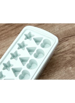 Inochi Kari 21 Slot Creative Ice Tray with Lid | Ice Cube Molds in Star, Triangle and Heart Shapes | Flexible Ice Cube Molds | Easy-Release Ice tray for Freezer | With Antibacterial Additives (Ag+) | BPA Free | Pearl White - pzsku/ZEF07FB1E2880F0780780Z/45/_/1724139822/5e6e8840-8ade-4312-bd7d-96679541bb1b