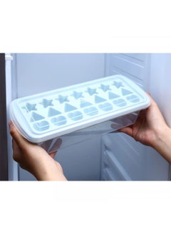 Inochi Kari 21 Slot Creative Ice Tray with Lid | Ice Cube Molds in Star, Triangle and Heart Shapes | Flexible Ice Cube Molds | Easy-Release Ice tray for Freezer | With Antibacterial Additives (Ag+) | BPA Free | Pearl White - pzsku/ZEF07FB1E2880F0780780Z/45/_/1724139823/ae82ec73-135d-49e4-a4a2-17683975d21b