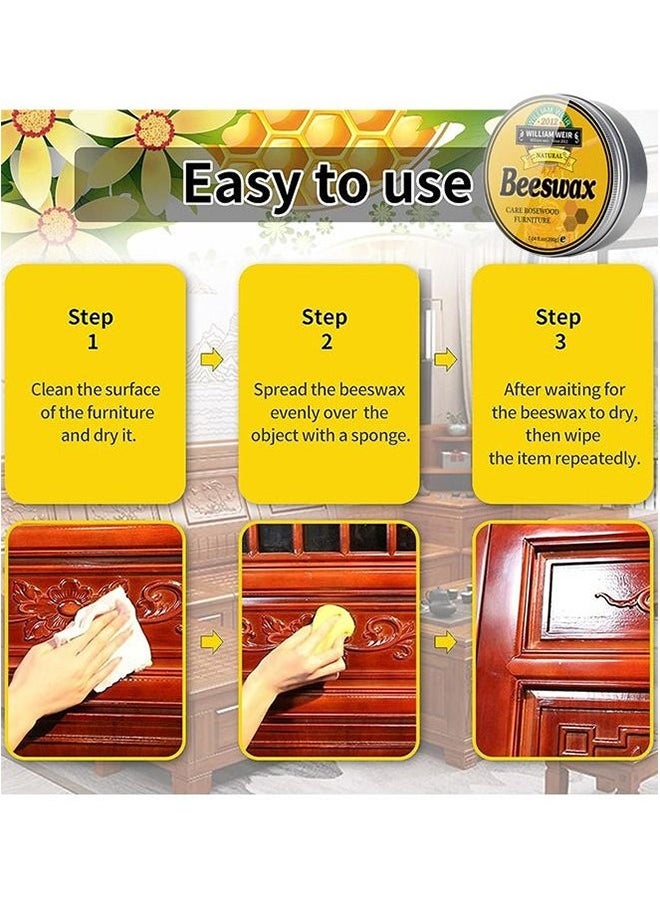 Lemon Natural Beeswax Furniture Polish Wood Seasoning Beeswax, for Wood Polish and Conditioner, Multipurpose, Waterproof and Repair Wood Wax Wood Cleaner  - Image 3
