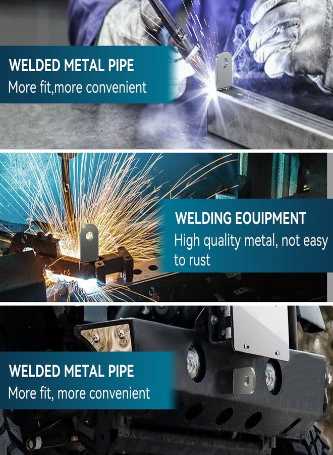 Dabolang 12 Pcs Weld on Tabs with Holes, Weld on Steel Gussets, Weld on Shock Mounts, Weld on Zip Tie Tab, Weld on Light Tabs, 1" x 1.5" Square Steel Gussets for Welding- 0.2" Thick - Image 4
