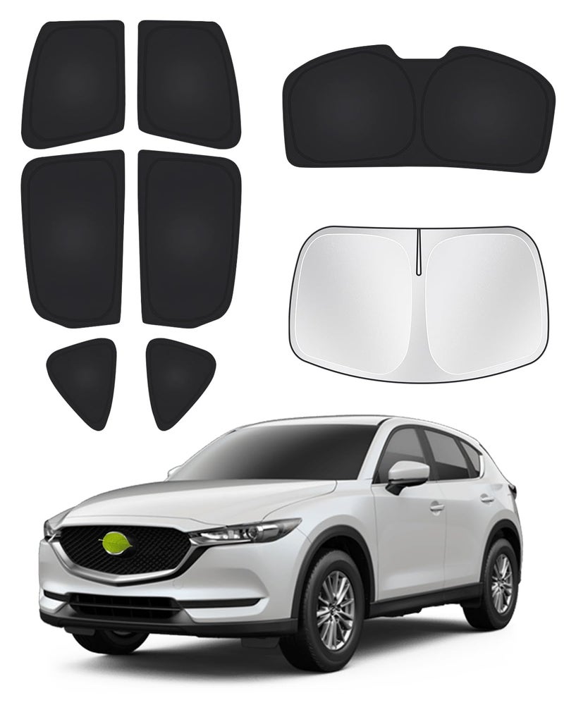Canvcle Windshield Sunshade for Mazda CX5 20172025 2026 CX5 Accessories Side Rear Window Shade Cover Kit Window Sun Blocker Privacy Protection Keep Vehicle Cool Black 8PCS