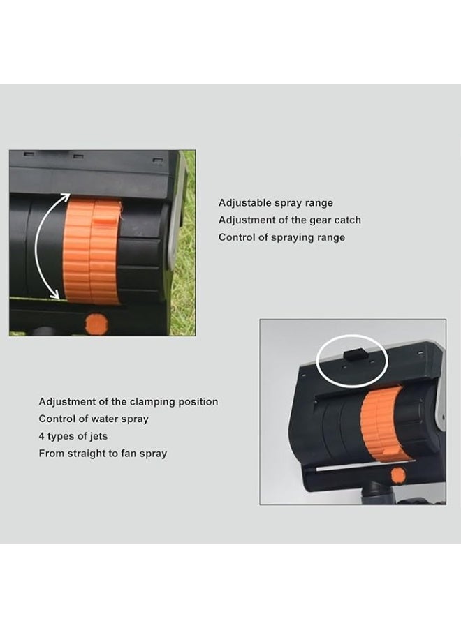 Cryfokt Lawn Sprinklers, 16 Hole Automatic Oscillating Water Sprinkler, 4 Spray Modes Irrigation System, Automatic Watering System for Yard Garden, Easy Adjust Range Control, Automatic Garden Water Sprinkler - Image 3