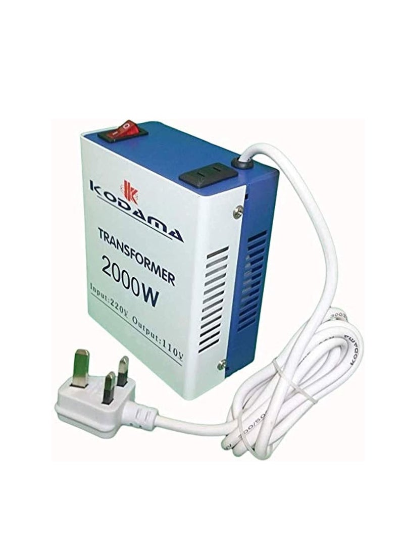 KODAMA 2000 Watts Universal 3 Pin UK Power Cord With Safety Fuse Included Plug Transformer 220V To 110V Step Down Power Converter - Image 1
