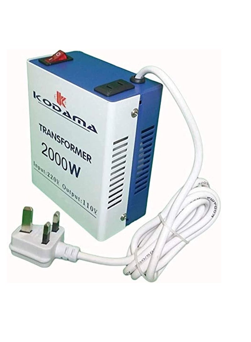 KODAMA 2000 Watts Universal 3 Pin UK Power Cord With Safety Fuse Included Plug Transformer 220V To 110V Step Down Power Converter - Image 4
