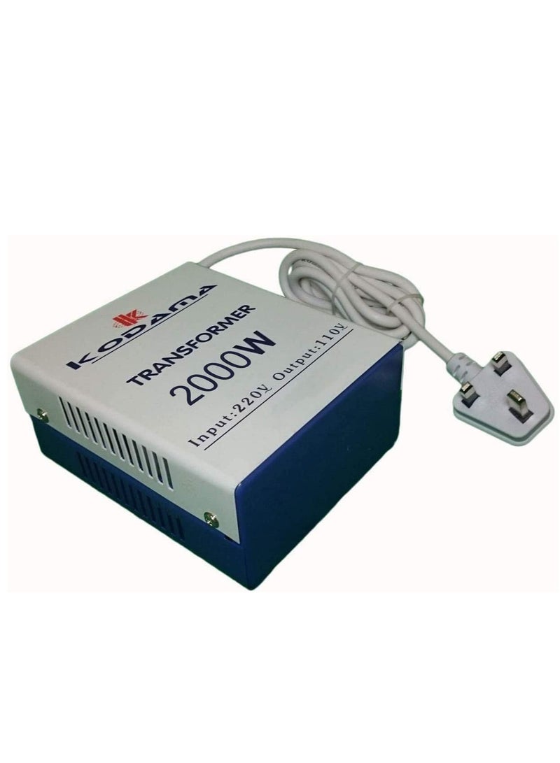KODAMA 2000 Watts Universal 3 Pin UK Power Cord With Safety Fuse Included Plug Transformer 220V To 110V Step Down Power Converter - Image 3