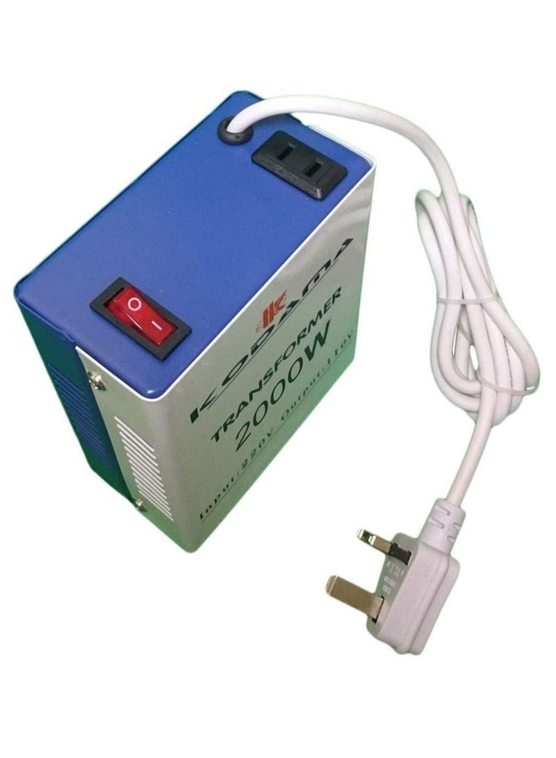 KODAMA 2000 Watts Universal 3 Pin UK Power Cord With Safety Fuse Included Plug Transformer 220V To 110V Step Down Power Converter - Image 2