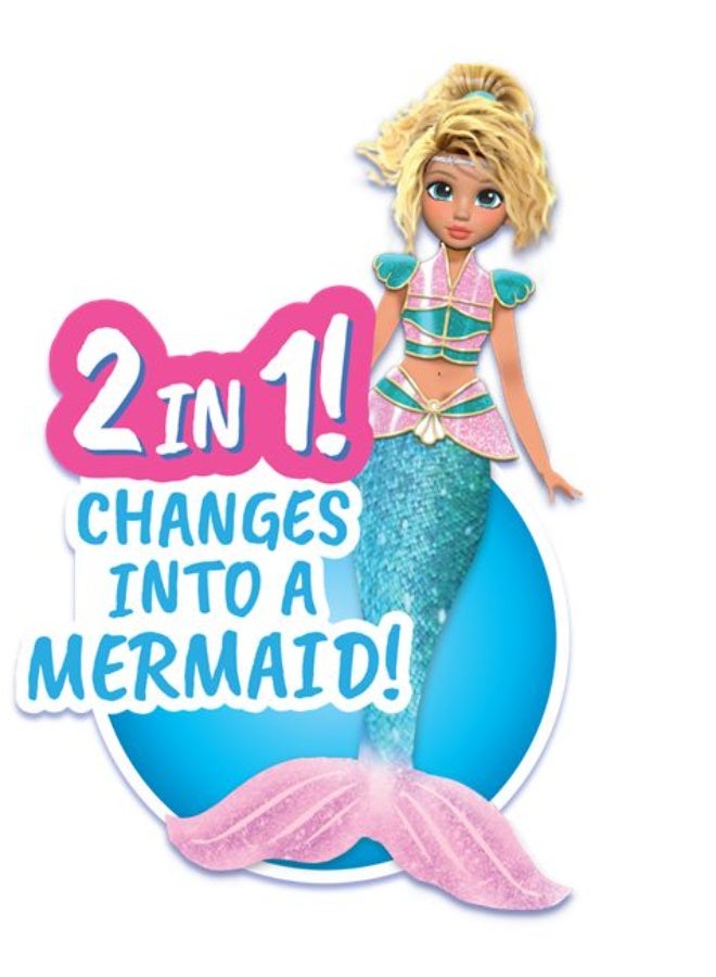 Mermaid Magic Merlinda Warrior Doll 9-Inches, Land and Sea Transformation 2-in-1 | Collectible Doll | Water Toy | Gift for Kids and Collectors - Image 2