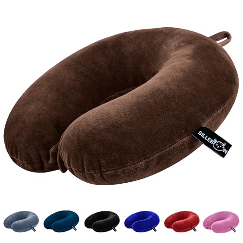 Billebon Premium Neck Pillow for Travelling Airplane Travel Pillow Comfortable Head Rest Neck Holder Pillow (Brown) - Image 1