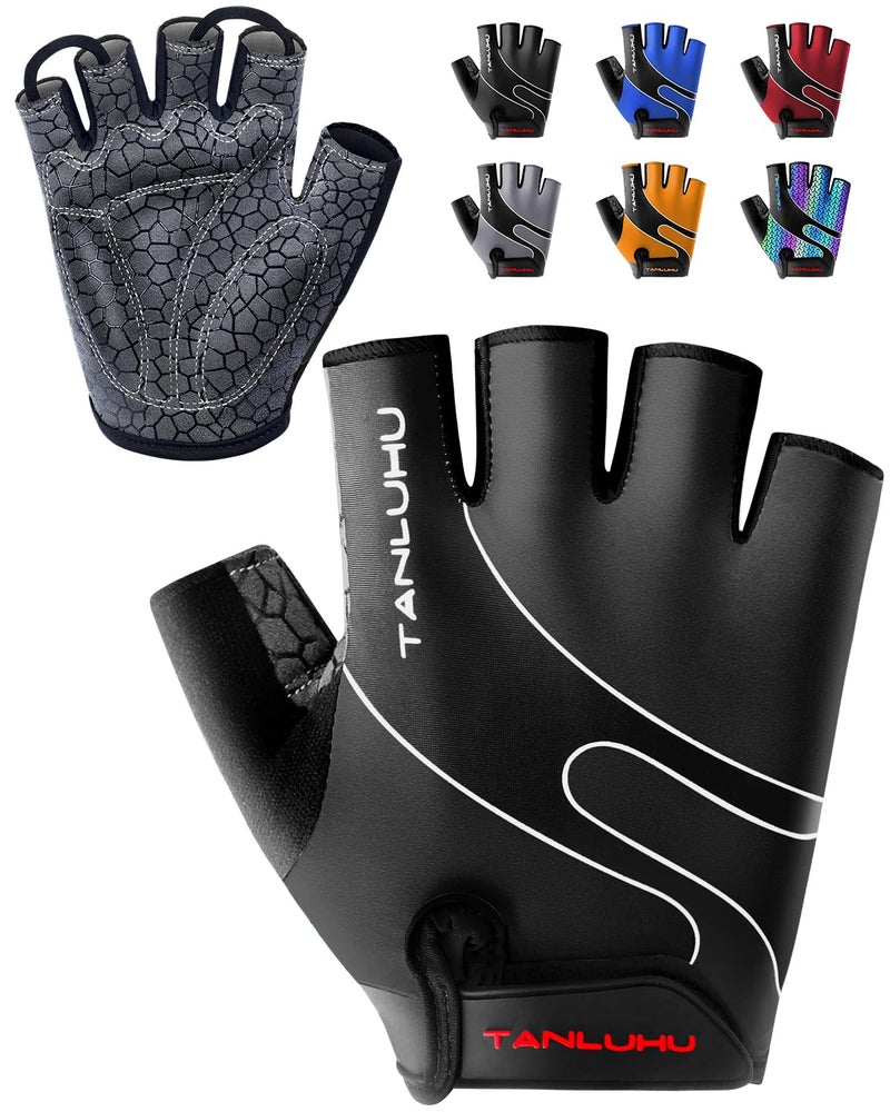 Tanluhu Cycling Gloves - Mountain Bike Half Finger Road Riding Gloves, Breathable, Shock-Absorbing, for Men and Women - Image 1