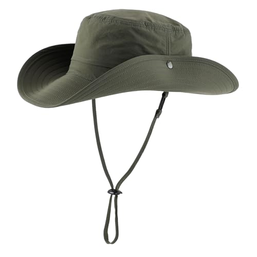 Connectyle Outdoor SPF 50+ Boonie Sun Hat for Men Gardening Fishing Hiking Hat Adjustable Wide Brim Bucket Hat Army Green - Image 2