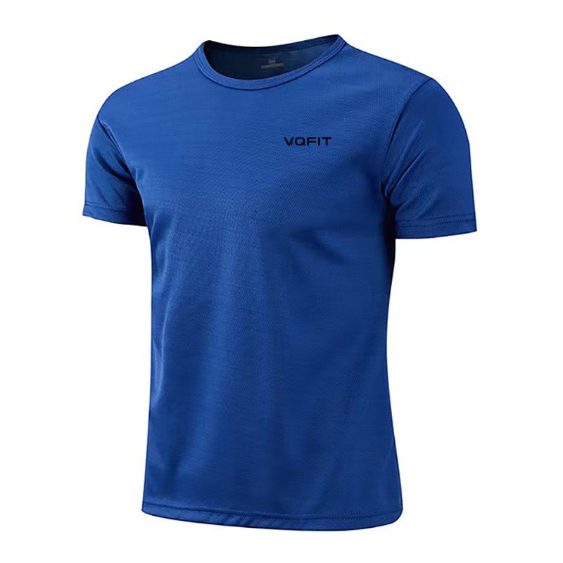 Sports short-sleeved men''s T-shirt fitness quick-drying mesh summer muscle rolling iron bodybuilding training bottoming shirt foreign trade - Image 1