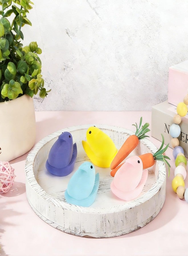 DAZONGE Easter Decor Peep Chick Figurines, Set of 4 Colorful Easter Decorations for Home, Spring Chick Figurines for Tiered Tray, Mantel & Shelf Decor - Perfect Basket Stuffers - Image 4