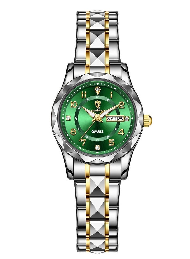 GOHUOS Women's Watch, Top Brand Luxury Stainless Steel Band Waterproof Luminous Analog Quartz Ladies Classic Wrist Watch - 27mm - Mother or Girlfriend Gift - Image 5