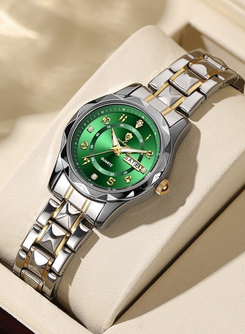 GOHUOS Women's Watch, Top Brand Luxury Stainless Steel Band Waterproof Luminous Analog Quartz Ladies Classic Wrist Watch - 27mm - Mother or Girlfriend Gift - Image 4