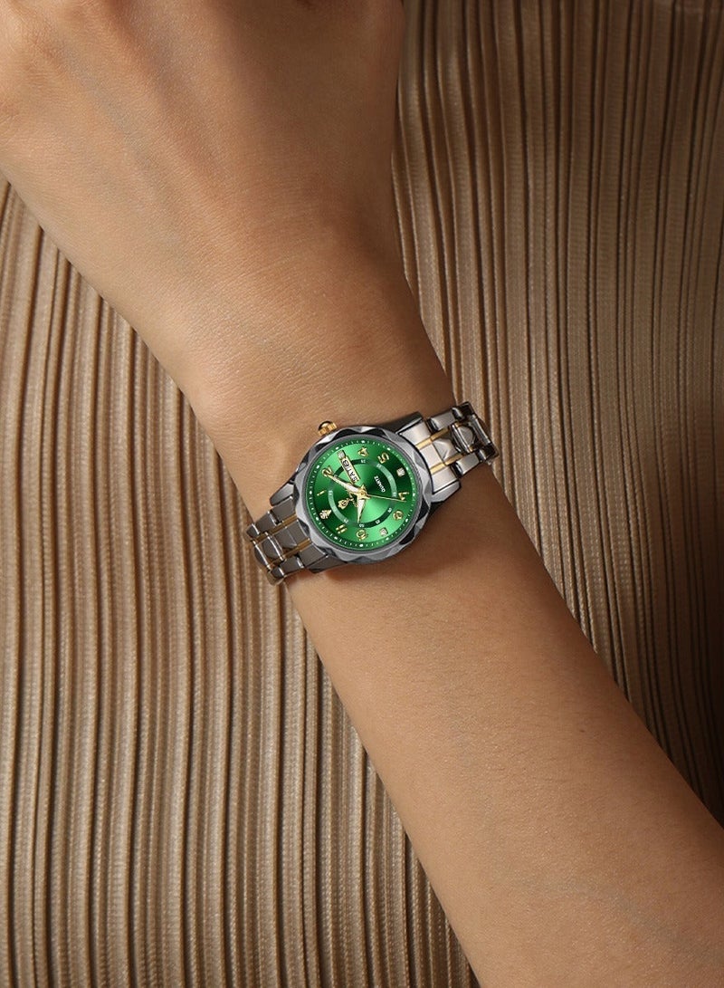 GOHUOS Women's Watch, Top Brand Luxury Stainless Steel Band Waterproof Luminous Analog Quartz Ladies Classic Wrist Watch - 27mm - Mother or Girlfriend Gift - Image 3