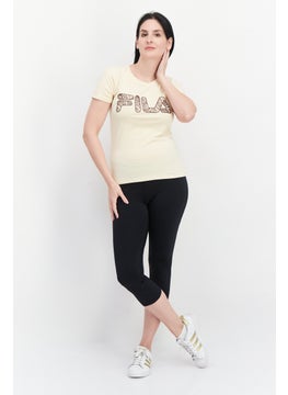 FILA Women Sportswear Fit Short Sleeve Training T-Shirt, Beige  - Image 4