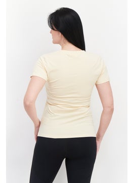 FILA Women Sportswear Fit Short Sleeve Training T-Shirt, Beige  - Image 2