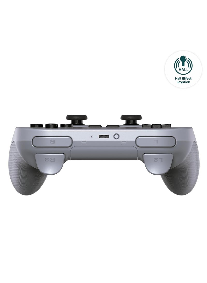 Generic - 8Bitdo Pro 2 Bluetooth Controller for Switch, Hall Effect Joystick Update, Wireless Gaming Controller for Switch, PC, Android, and Steam Deck & Apple (Grey) - Image 1