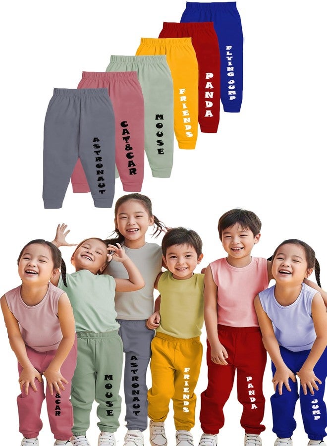 Toddylon Kids Pyjama Cotton Pants Pajamas Regular Fit Casual Wear Trackpants | Lower | Bottom Wear | (Pajamas Only) (Pack of 6, 2-3 Years) - Image 1