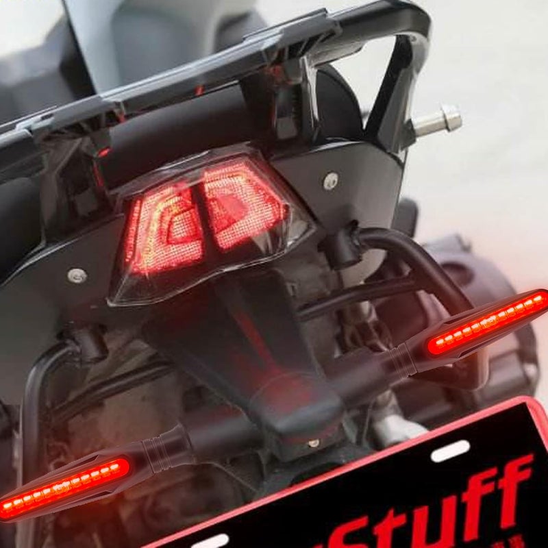 Kinstecks 4PCS Motorcycle Indicators - Flowing Turn Signal Lights, Daytime Running and Brake Lights - 12V LED Amber White Red for Motorbike - Image 3