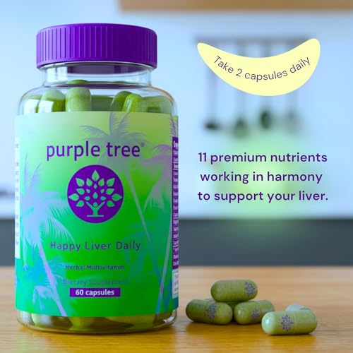 purple tree Happy Liver Daily Liver Support Cleanse Supplement with Milk Thistle 80 Silymarin Dandelion Artichoke Vine Tea DHM Vitamins Daily Liver Wellness 60 Vegan Capsules - Image 5
