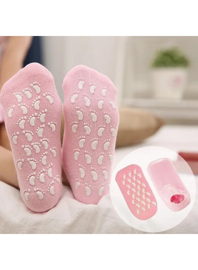 Atharva Silicon Spa Gel Feet Protector Socks enriched with Moisturizing Natural Oil and Vitamin-E for Dry Crack Heel Repair and Soft skin for Women and Men (Universal, 2) - Image 1