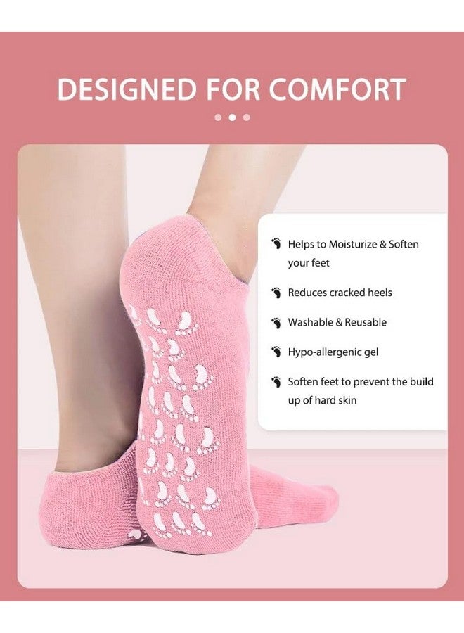 Atharva Silicon Spa Gel Feet Protector Socks enriched with Moisturizing Natural Oil and Vitamin-E for Dry Crack Heel Repair and Soft skin for Women and Men (Universal, 2) - Image 4