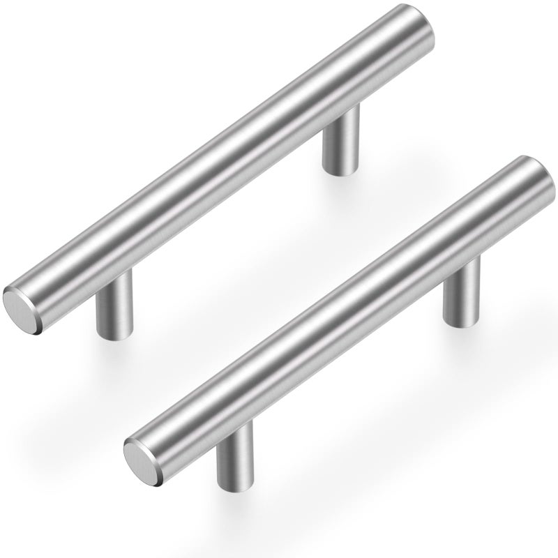 Estmoon 30 Pack Brushed Nickel Cabinet Handles 3 Inch Hole Center Drawer Pulls Stainless Steel Cabinet Pulls Silver Kitchen Handles Cabinet Hardware for Drawers, Cupboards - 5" Length, 3" Hole Center - Image 1