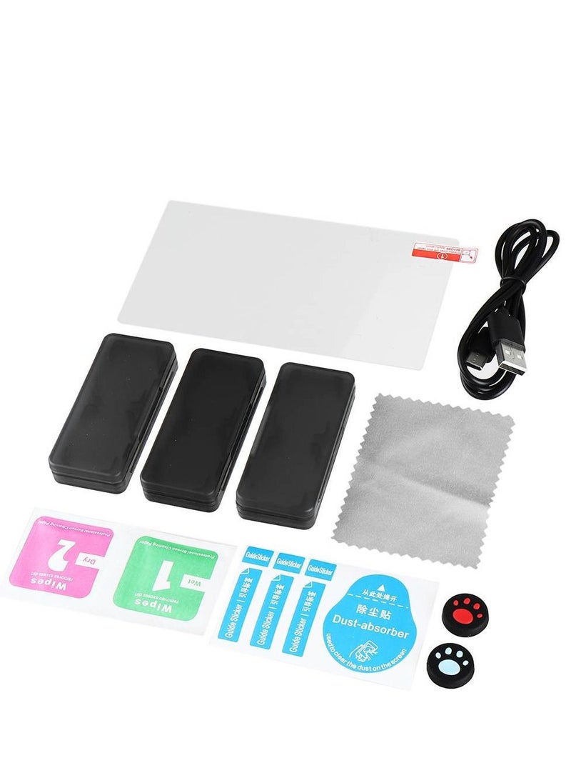 KASTWAVE - Nintendo Switch Lite Accessories Kit, Portable Nintendo Switch Lite Carrying Case Storage Bag for Nintend Switch Lite Kit with Cap Game Card Box Tempered Screen Protector Cleaning Bag Type C Cable - Image 1