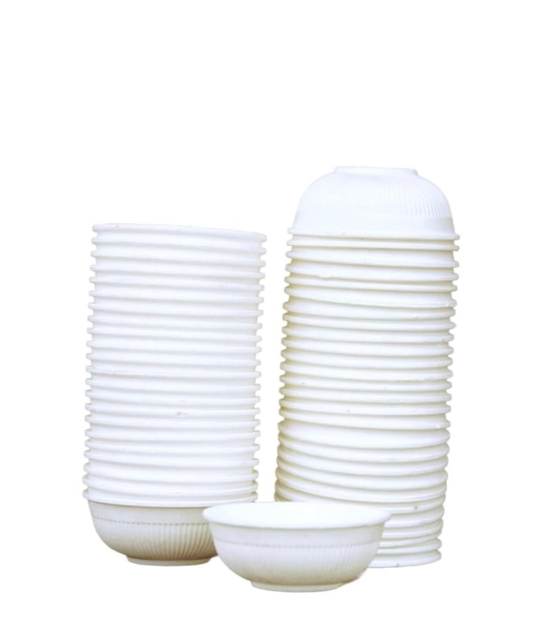 SELTOS BIO-ONE Biodegradable Disposable Bowls (180ml, Pack of 25) - Eco-Friendly Corn Starch Bowls - Strong & Sturdy Alternative to Paper - Food Grade & Safe - Image 1