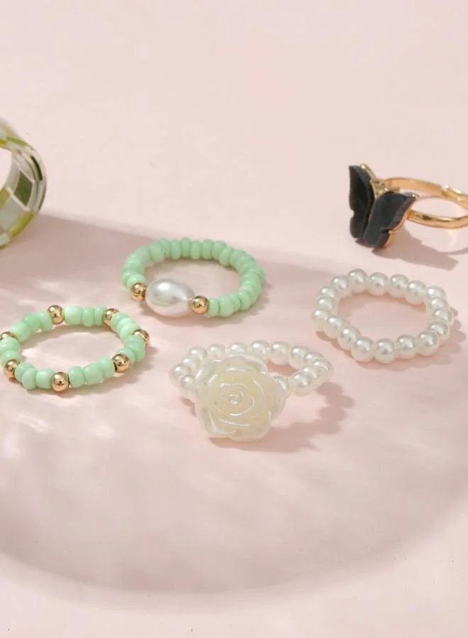 Take Two Take Two Set of 6 - Assorted Beaded Rings