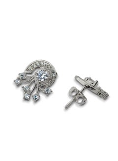 Generic Earring (Prima) cubic zirconia  for women from Butterfly Shenoute - silver color 201  - Image 3