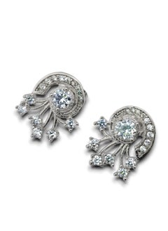Generic Earring (Prima) cubic zirconia  for women from Butterfly Shenoute - silver color 201  - Image 2