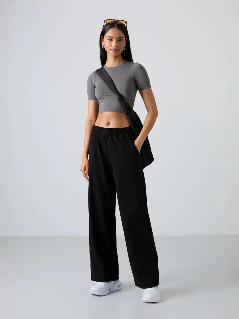تومي لايف TOMMY Wide-Leg Pull-On Sweatpants