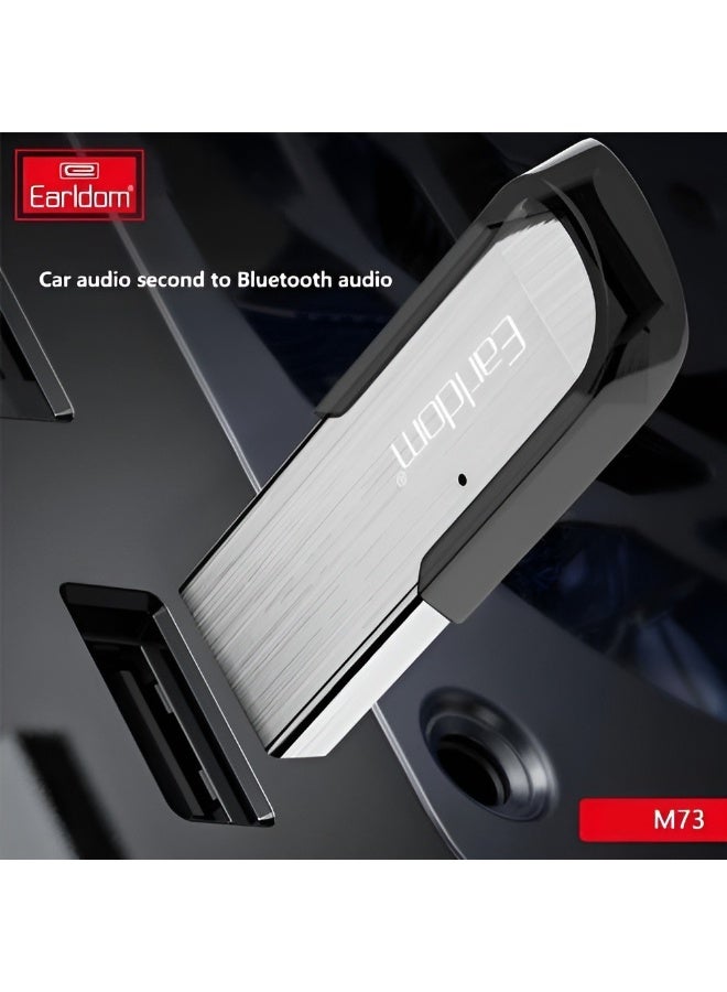أيرلدوم محول صوت بلوتوث Earldom M73 إصدار ‎5.0‎ – جهاز استقبال صوتي محمول بمنفذ USB – ميكروفون مدمج – متوافق مع iOS وAndroid والكمبيوتر - Image 2