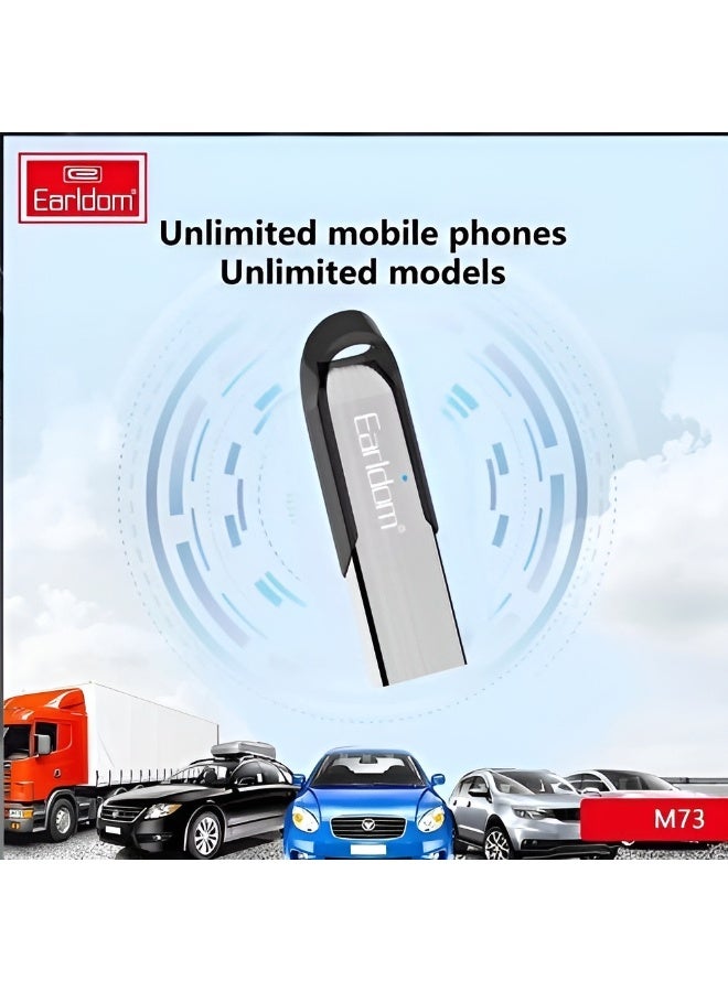 أيرلدوم محول صوت بلوتوث Earldom M73 إصدار ‎5.0‎ – جهاز استقبال صوتي محمول بمنفذ USB – ميكروفون مدمج – متوافق مع iOS وAndroid والكمبيوتر - Image 3