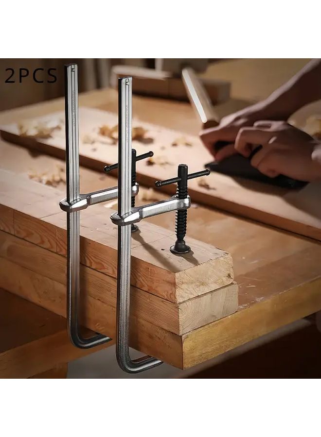 قطعتان مجموعة مشبك حرف F معدني أداة تثبيت يدوية لأعمال النجارة واللحام والأعمال المعدنية ومشاريع افعلها بنفسك - Image 2