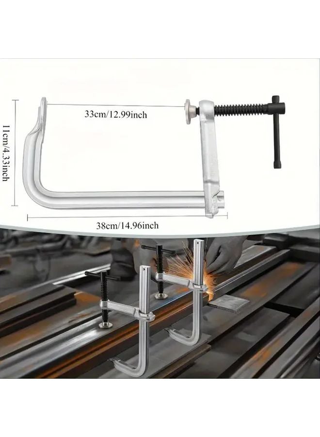 قطعتان مجموعة مشبك حرف F معدني أداة تثبيت يدوية لأعمال النجارة واللحام والأعمال المعدنية ومشاريع افعلها بنفسك - Image 3