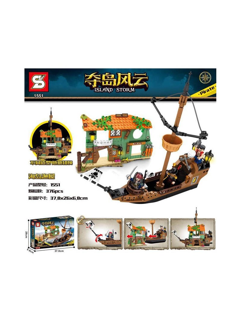 Sembo 1551 - Capture the island building blocks - 376 pcs - Image 3