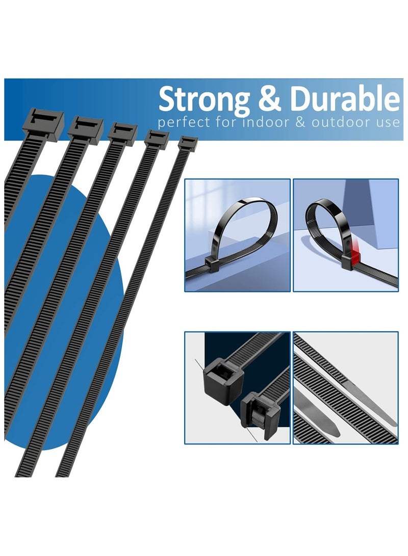 Giffex 4 Inch Black Nylon Self Locking Zip Ties 100 Pieces Durable Cable Tie Wraps for Indoor Outdoor Use Everyday Organization and Home Office - Image 4