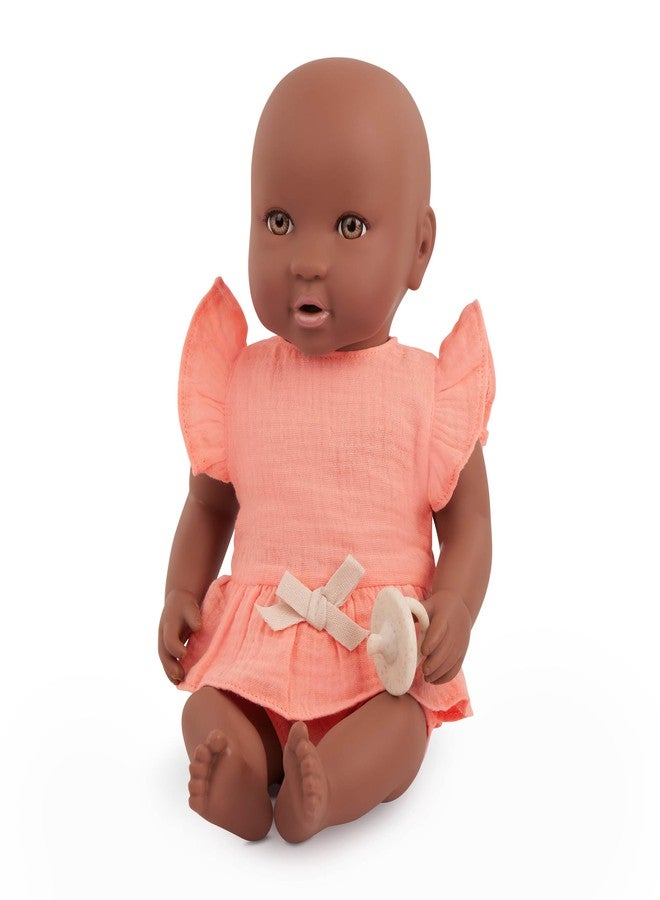 Lullababy لولا بيبي - دمية طفل واقعية بطول 14 بوصة - عيون بنية، لون بشرة دافئ وجسم ناعم قابل للعناق - ملحقات كشف جنس الطفل - لعب تمثيلي 2+ سنوات - دمية طفل لكشف الجنس - Image 3