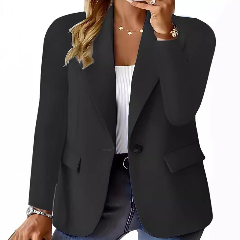 Plus Size Long Sleeve Open Front Cardigan Jacket - Image 1