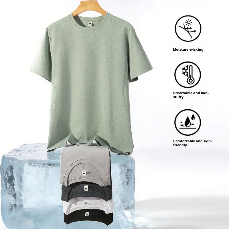 10A Antibacterial Quick-Dry Breathable Loose Fit Crew Neck Short Sleeve Sports T-Shirt - Image 3