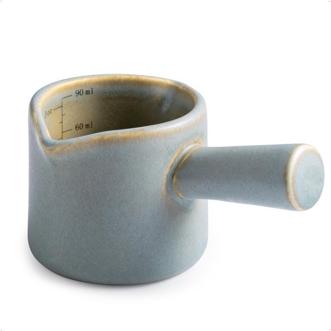 ESPRESSO CUPS CERAMIC ESPRESSO MEASURING CUPS WITH DUAL MEASUREMENT SCALE EXPRESSO SHOTS CUP WITH HANDLE ESPRESSO ACCESSORIES 3 OZ 90 ML BLUE