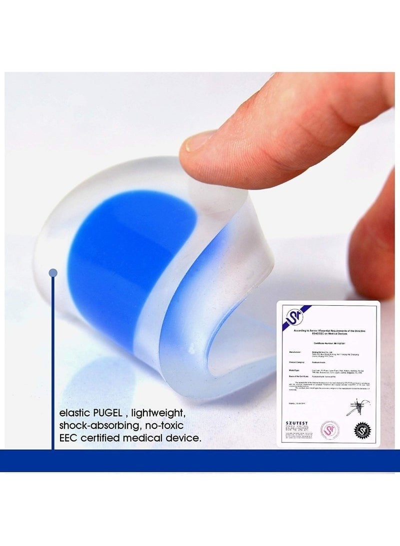 1 Pair Silicone Cup-Shaped Heel Support Insoles – Shock Absorbing Gel Cushion Pads for Foot Pain Relief, Plantar Fasciitis, Heel Spurs, Long Standing, Walking or Running Comfort, Suitable for Men and Women, Lightweight, Washable, and Reusable - Image 5